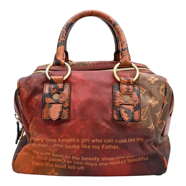 Louis Vuitton 2008 Richard Prince Collaboration Monogram Jokes Mancrazy Rouge in Red Python from VINTAGE QOO TOKYO