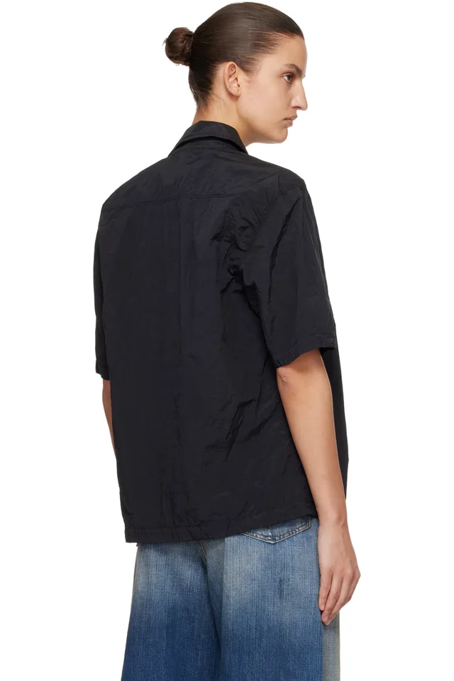 Stone Island Black 1200028 Nylon Metal ECONYL Shirt, photo 3 of 3 from SSENSE