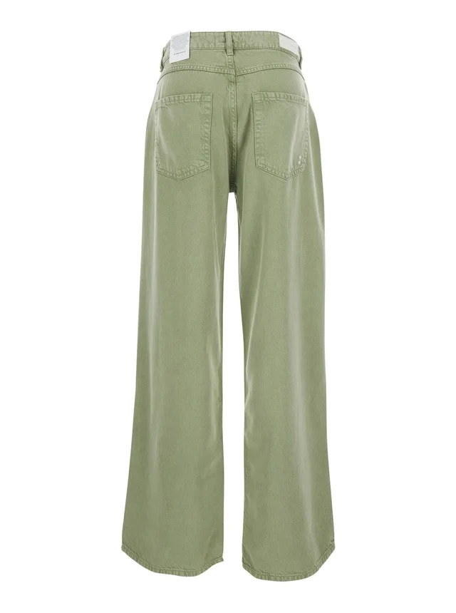 ICON DENIM Jeans 'BEAPT2036CAC' with five pockets and bleach finish in white denim for Women in Green, photo 4 of 6 from Gaudenzi Boutique