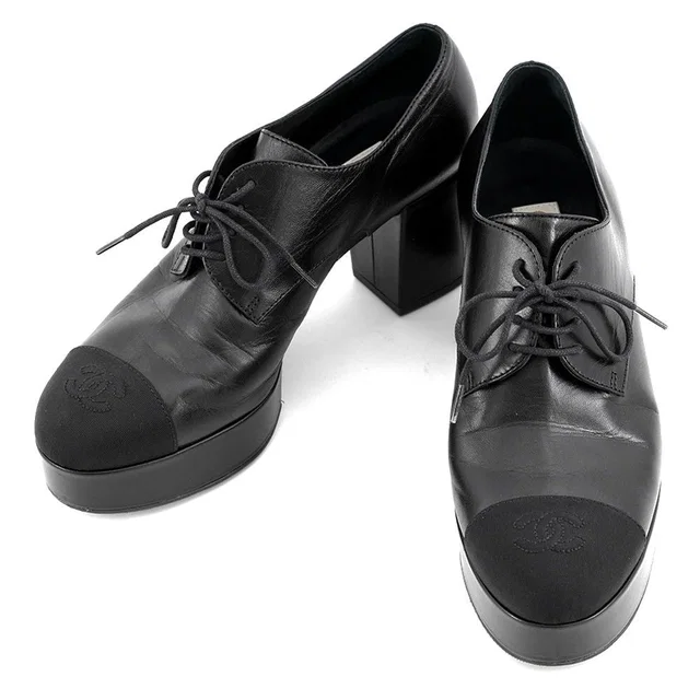 Chanel Loafers Lace-up Shoes Shiny Goatskin in Goatskin from The Reluxe