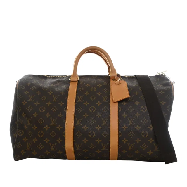 Brown Louis Vuitton Monogram Keepall Bandouliere 50 Travel Bag in Brown Coated canvas from Designer Revival