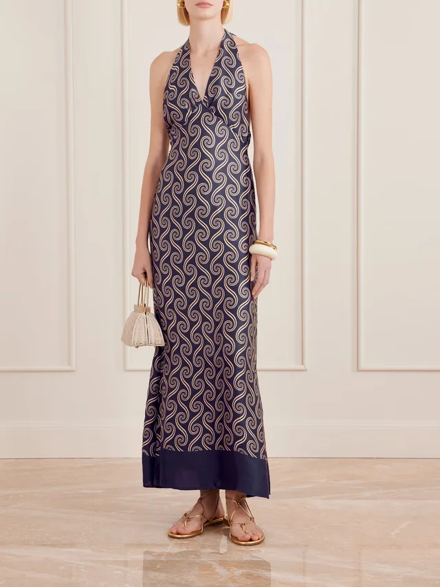 FAITHFULL Elidia printed satin halterneck maxi dress, photo 2 of 2 from NET-A-PORTER (Canada)