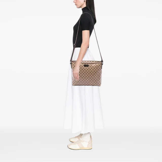 Beige Gucci GG Crystal Crossbody in Beige Coated canvas from Designer Revival, photo 2 of 2