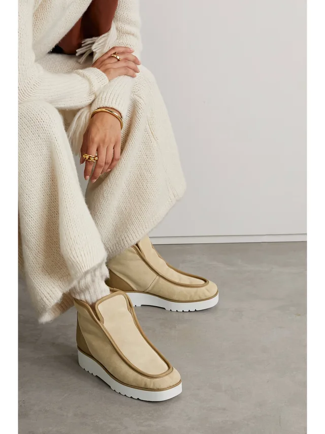 GABRIELA HEARST Tyga leather-trimmed suede ankle boots in Beige, photo 2 of 2 from NET-A-PORTER (Canada)