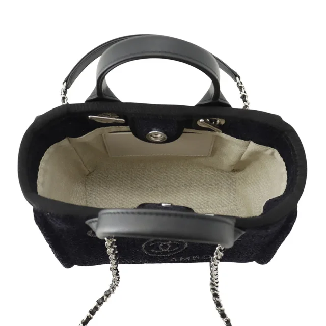 Chanel Deauville2wayHandbag BlackA86374 Lame Tweed Leather Size Mini in Tweed from GALLERY RARE, photo 7 of 14