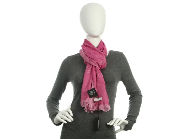 Gucci Pink Monogram Scarf in Pink Woven leather from Ann's Fabulous Finds, photo 4 of 5