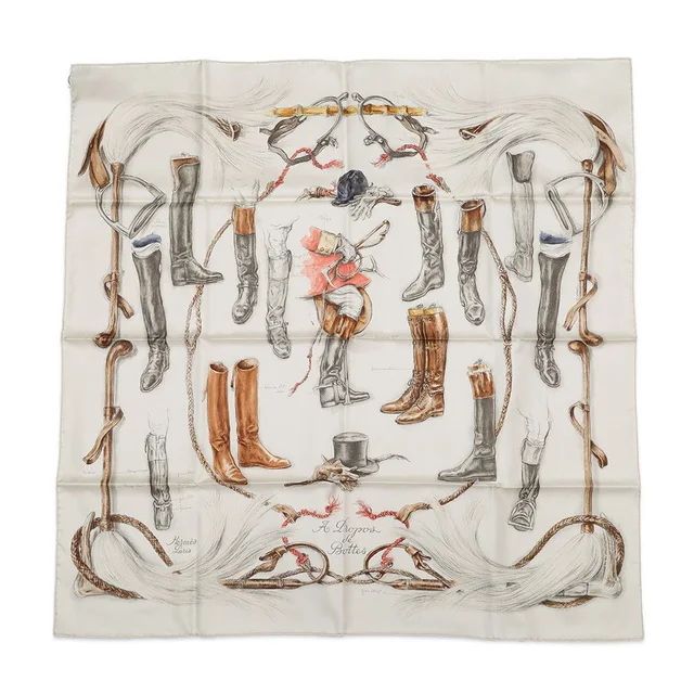 Hermès About Scarf Carre 90 Boots Propos de Bottes de Toujours in Silk from The Reluxe