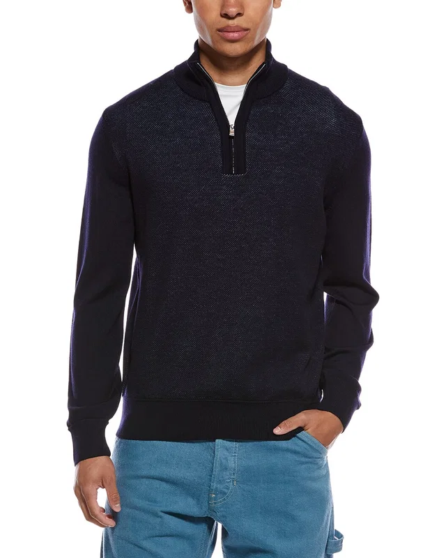 BOSS Hugo Boss Illario Wool 1/4-Zip, image 1 of 1 from Gilt