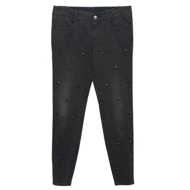 Stella McCartney Grey/Black Jeans With Star Embellishment in Black from HEWI