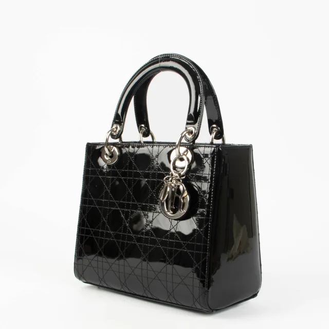 Flat Cannage Medium Lady Dior Bag in Black Patent leather from Labellov, photo 5 of 8