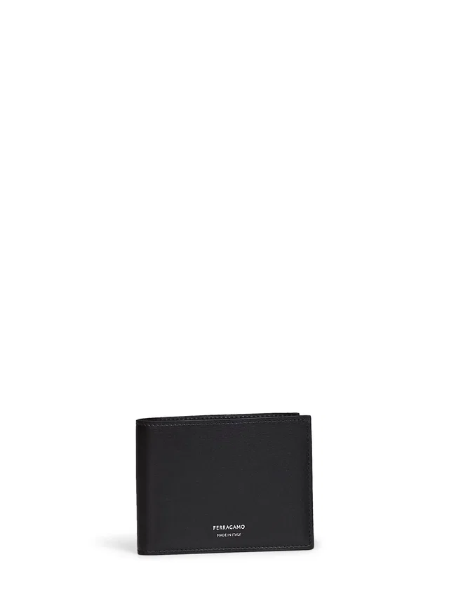 Ferragamo Florence Wallet — Black Calf Leather & Cardholders in Black Calfskin from HEWI