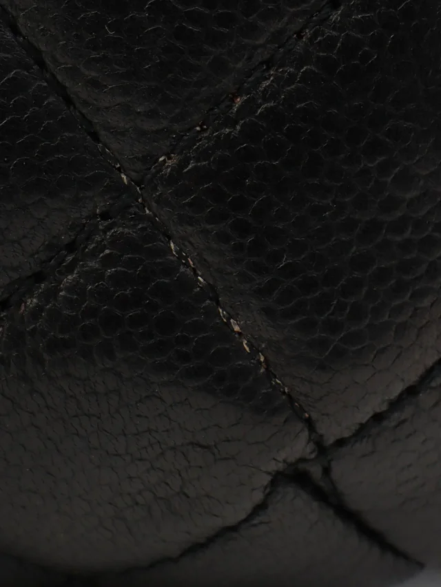 Chanel 2.55 Chain Shoulder Bag, Black, circa 2008 in Black Caviar leather from VINTAGE QOO TOKYO, photo 11 of 17