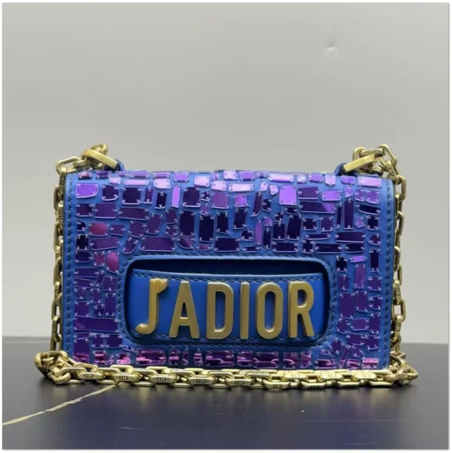 Dior Blue Sequin J'Adior Flap Shoulder Bag in Blue from Luxury Promise