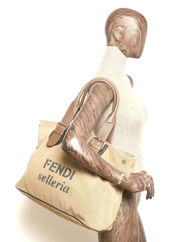 Fendi Selleria Canvas Logo Tote Bag in Canvas from A Retro Tale, photo 8 of 8