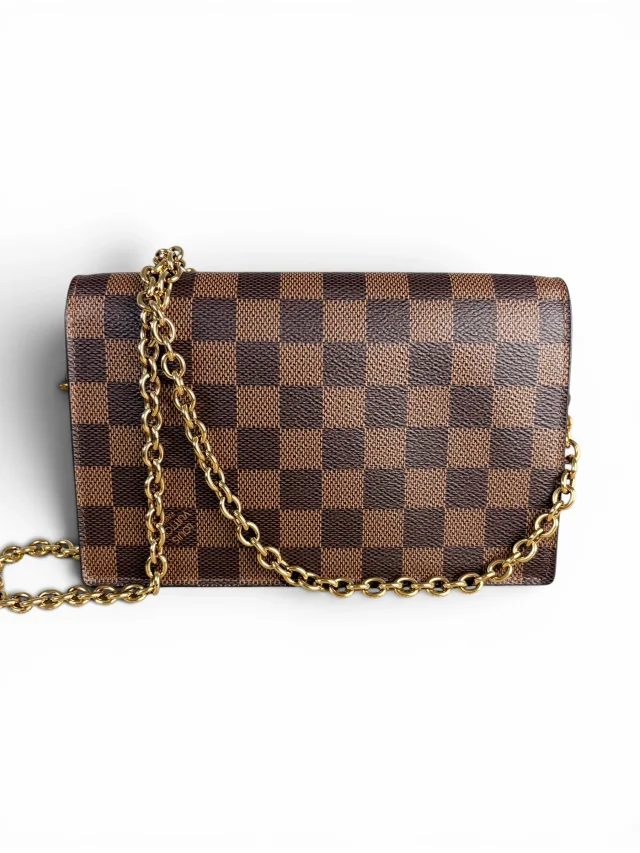 Louis Vuitton Damier Ebene Vavin Chain Wallet in Brown Canvas from Season 2 Consign, photo 3 of 10