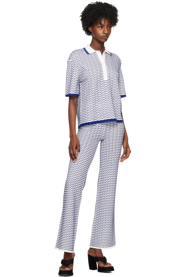 REMAIN Birger Christensen White 3D Wave Lounge Pants, photo 4 of 4 from SSENSE
