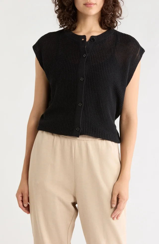 Eileen Fisher Organic Linen & Organic Cotton Sweater Vest from Nordstrom Rack, photo 1 of 1