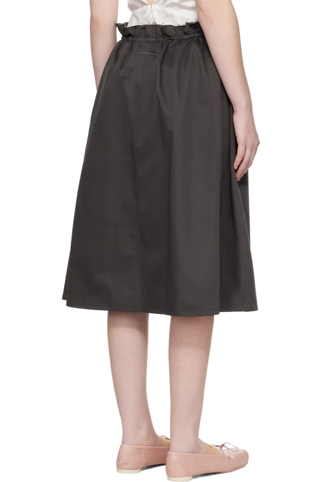 MM6 Maison Margiela Gray Long Skirt, photo 3 of 4 from SSENSE