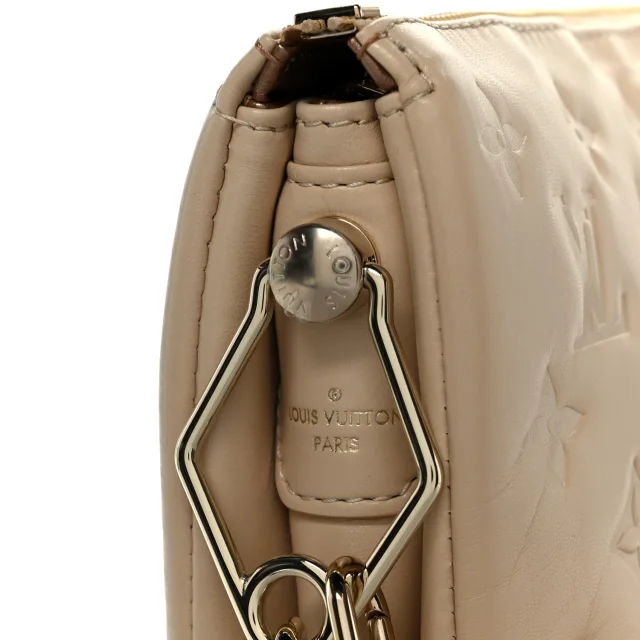 Louis Vuitton Swarovski Crystal Embossed Monogram Coussin PM Nude in Lambskin from FASHIONPHILE, photo 9 of 12