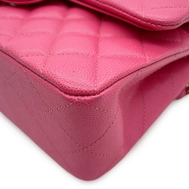 Chanel Matelasse W Flap ChainShoulder Bag PinkA01113 Caviar Leather Size 23 in Caviar leather from GALLERY RARE, photo 9 of 17
