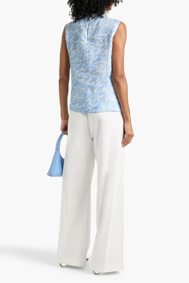 Marni Printed Linen Lattice-Trim Top, photo 3 of 4 from THE OUTNET