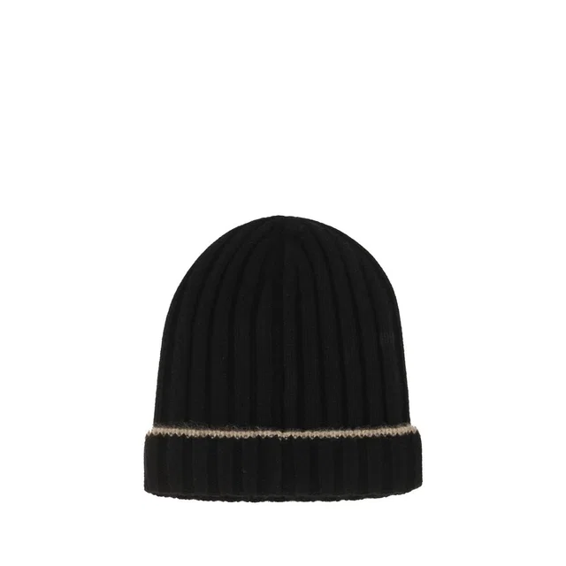 Brunello Cucinelli Black Cashmere Beanie in Black Cashmere from HEWI