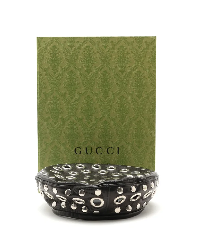 Gucci Embellished Beret, Size L in Leather from A Retro Tale, photo 2 of 6