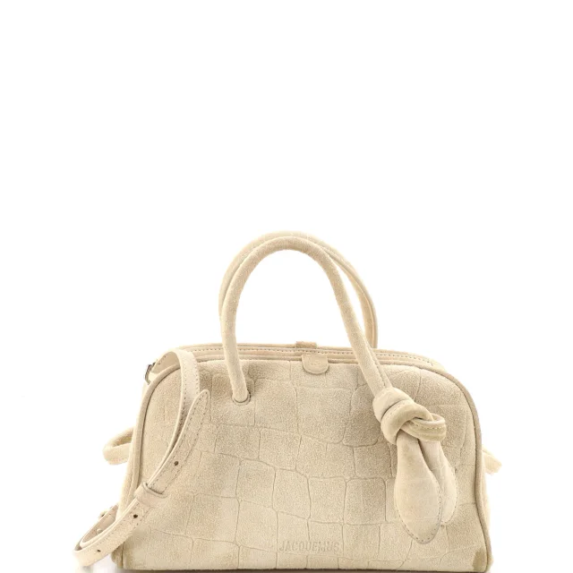 Jacquemus Le Petite Turismo Bag Crocodile Embossed Suede in Suede from Rebag