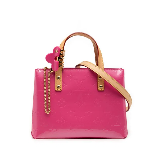 Pink Louis Vuitton Monogram Vernis Hairclip Reade PM Satchel in Pink Leather from Designer Revival