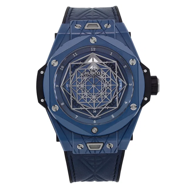 Hublot Big Bang Sang Bleu Blue Dial Mens Watch 415.EX.7179.VR.MXM19 in blue Leather from Jomashop.com