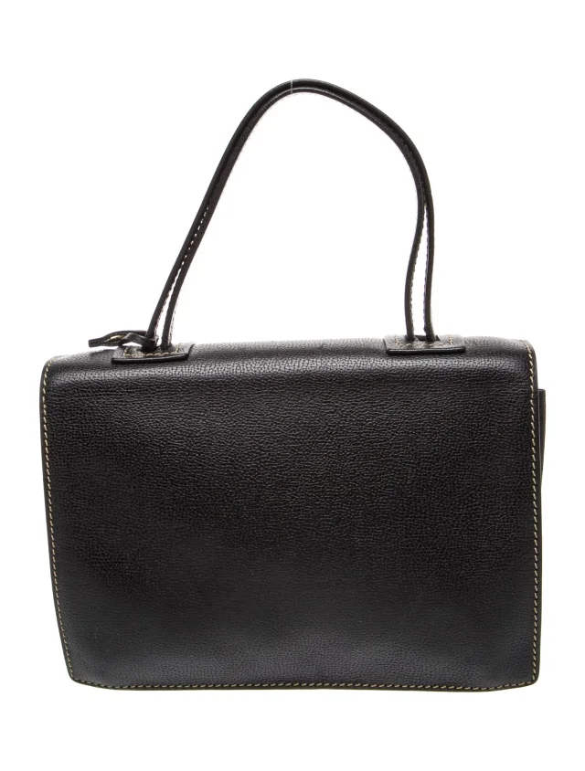 Delvaux Leather Top Handle Bag Vintage in black Leather from The RealReal, photo 4 of 6