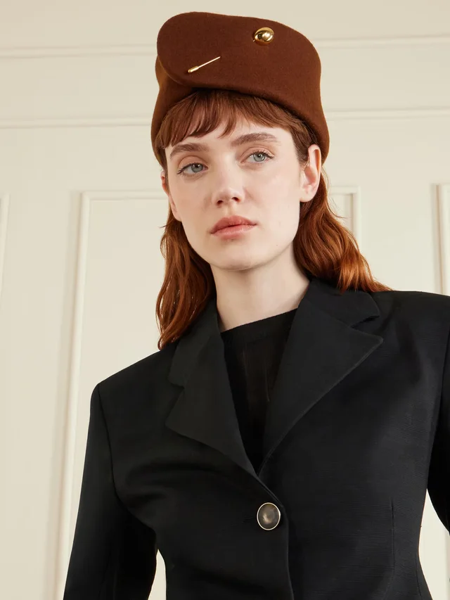 GIGI BURRIS Tenley embellished wool-felt cap, photo 2 of 2 from NET-A-PORTER (Canada)