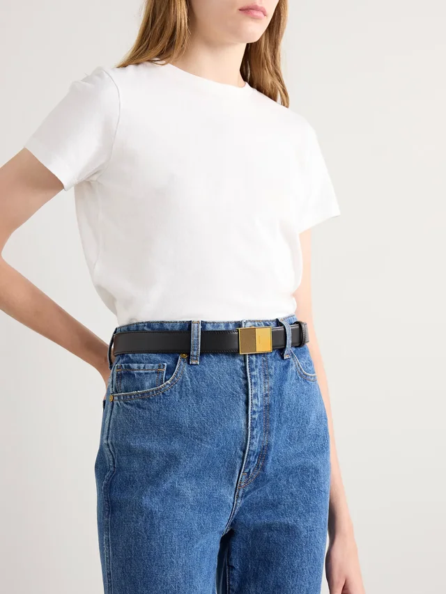 KHAITE Elio leather belt in Black, photo 2 of 2 from NET-A-PORTER (Canada)