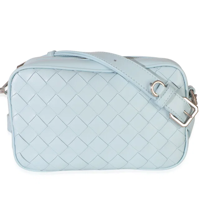 Bottega Veneta Light Blue Intrecciato Nappa Small Crossbody in Blue Nappa leather from myGemma