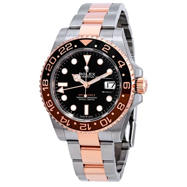Rolex Gmt-Master Ii GMT Black Dial Mens Watch M126711CHNR-0002 in brown|red|gray|silver|black|gold|pink from Jomashop.com