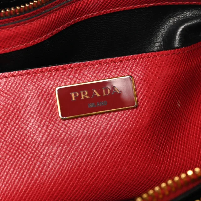 Prada Saffiano Studded Bijou Tote Red in Red Saffiano leather from FASHIONPHILE, photo 6 of 11