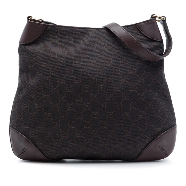 Brown Gucci GG Denim Shoulder Bag in Brown Denim from Designer Revival