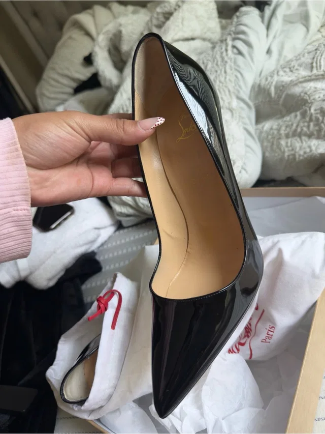 Christian Louboutin Patent Pointed Toe Stiletto Pump in black Patent leather from Poshmark