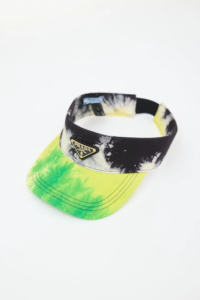 Prada Canvas Tie Dye Logo Visor in Canvas from VSP Consignment