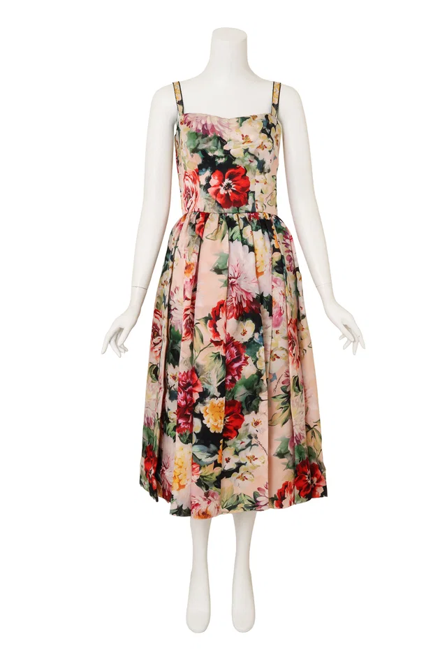 Dolce & Gabbana Floral Bustier Dress in Silk from Recess LA