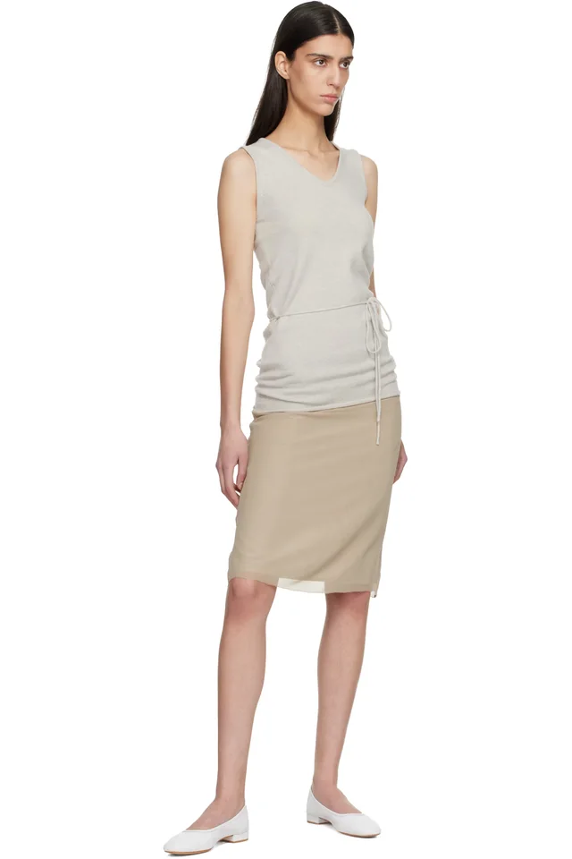 LE17SEPTEMBRE Gray Long Scoop Sleeveless Tank Top, photo 4 of 4 from SSENSE