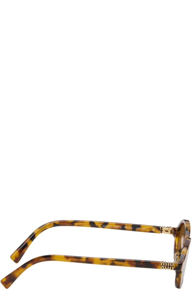 Miu Miu Eyewear Brown Miu Regard Sunglasses, photo 2 of 4 from SSENSE