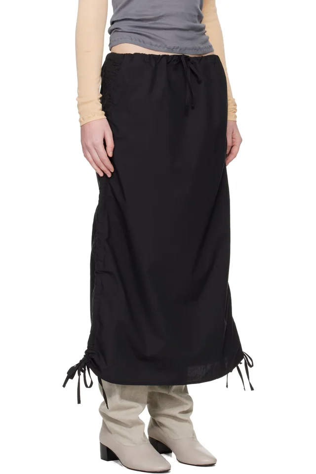 Baserange Black Pictorial Strap Midi Skirt, photo 2 of 4 from SSENSE
