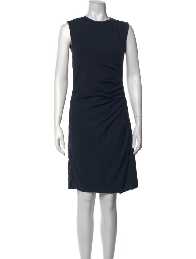 Brunello Cucinelli Crew Neck Knee-Length Dress in blue from The RealReal