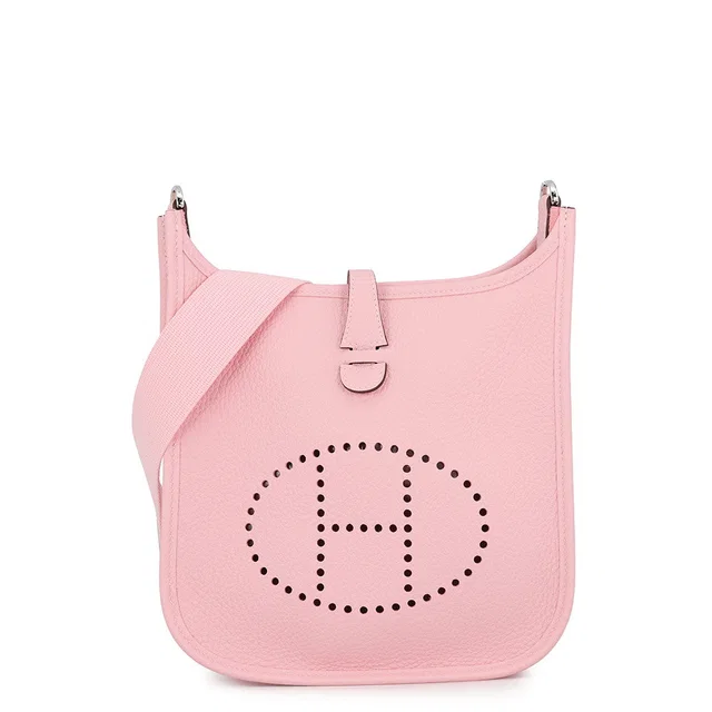 Hermès Evelyne3 Rose Sakura Taurillon Clemence Size 23 in Pink Clemence leather from GALLERY RARE