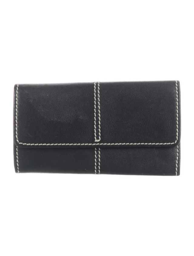 Tod's Leather Continental Wallet in black Leather from The RealReal