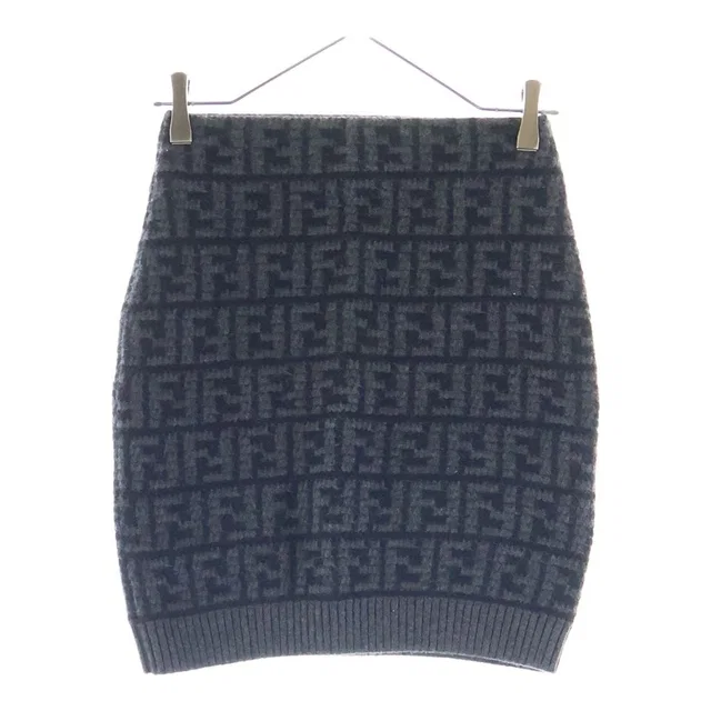 Fendi Zucca Skirt Black Cashmere in Black Cashmere from The Reluxe