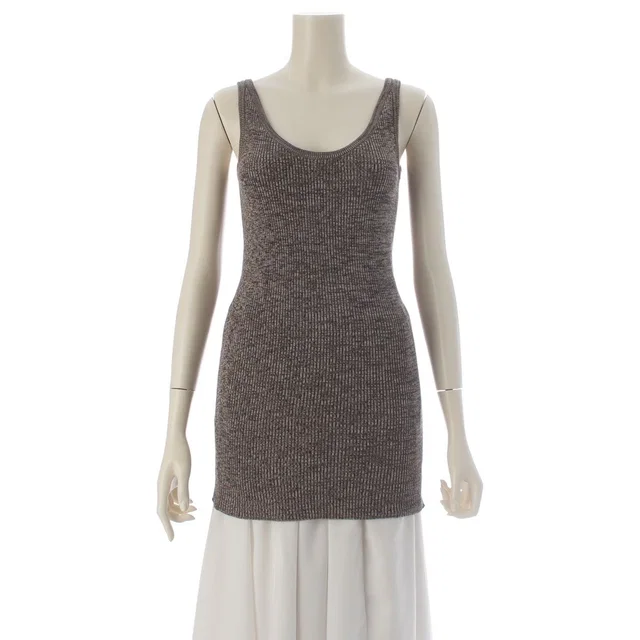 Prada Cotton Knit Top Tank Top Brown Sweater 42 in Brown from The Reluxe
