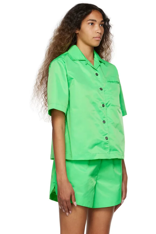 REMAIN Birger Christensen Green Storm Shirt, photo 2 of 3 from SSENSE