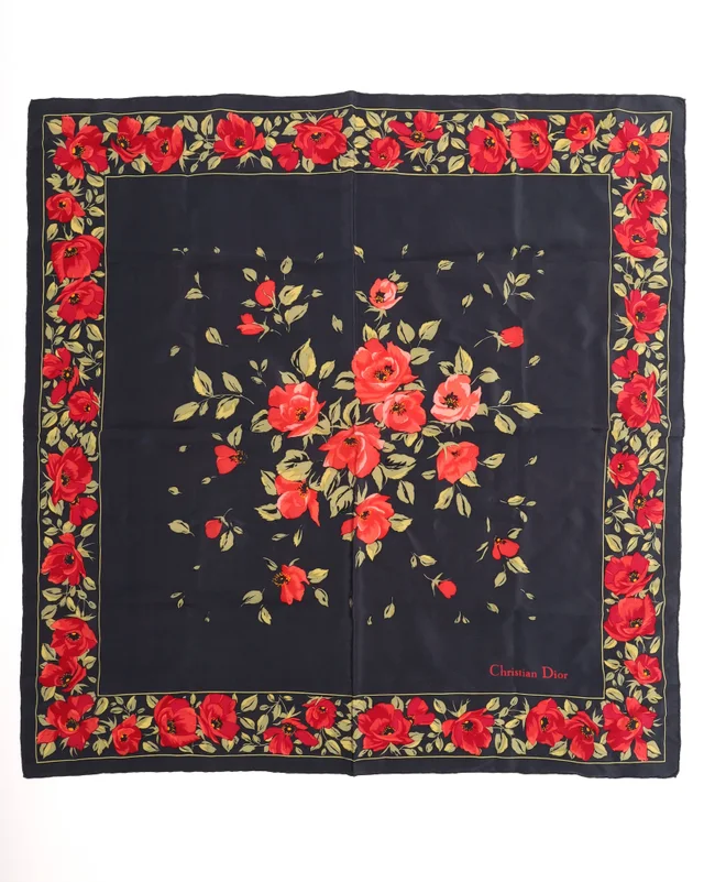 Dior 80 Floral Silk Scarf in Silk from A Retro Tale, photo 2 of 3